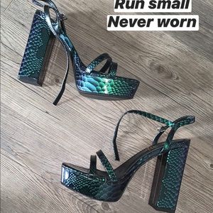 Snakeskin Platform Heels